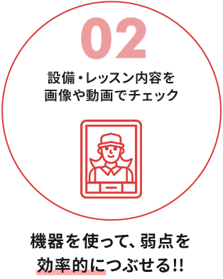 02 インストラクターを画像や動画でチェック 自分に合った指導を受けられる