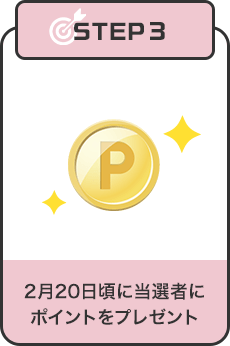 STEP3 2月20日頃に当選者にポイントをプレゼント