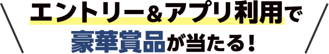 エントリー＆アプリ利用で豪華賞品が当たる！