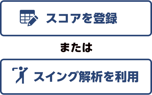 スコアを登録またはスイング解析を利用